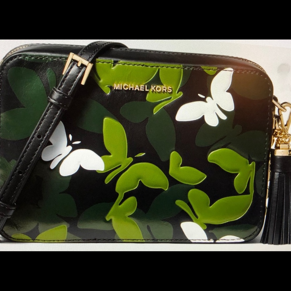 MICHAEL KORS Butterfly Camo Leather Crossbody